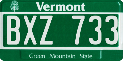 VT license plate BXZ733