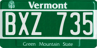 VT license plate BXZ735