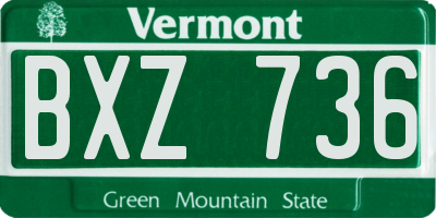 VT license plate BXZ736