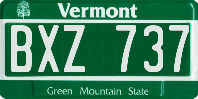 VT license plate BXZ737
