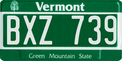 VT license plate BXZ739
