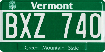 VT license plate BXZ740
