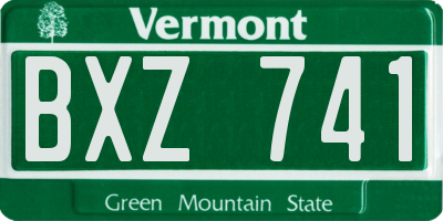 VT license plate BXZ741