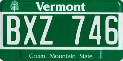 VT license plate BXZ746
