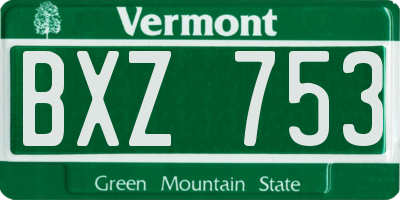 VT license plate BXZ753