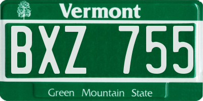 VT license plate BXZ755