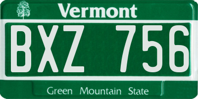 VT license plate BXZ756