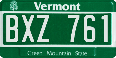 VT license plate BXZ761