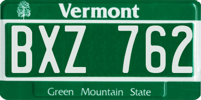 VT license plate BXZ762