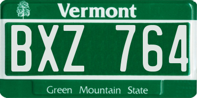 VT license plate BXZ764