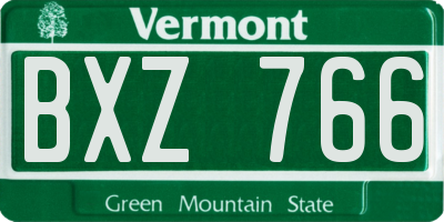 VT license plate BXZ766