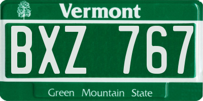 VT license plate BXZ767