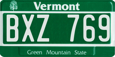 VT license plate BXZ769
