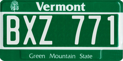 VT license plate BXZ771