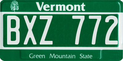 VT license plate BXZ772