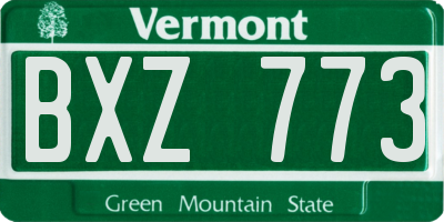 VT license plate BXZ773
