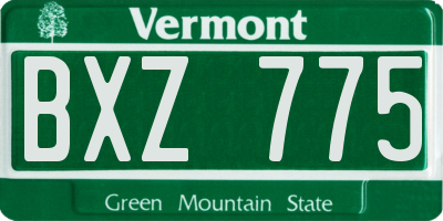 VT license plate BXZ775