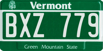 VT license plate BXZ779