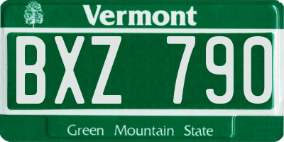 VT license plate BXZ790