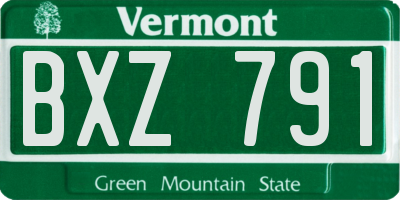 VT license plate BXZ791