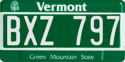 VT license plate BXZ797