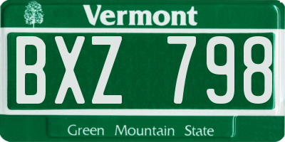 VT license plate BXZ798