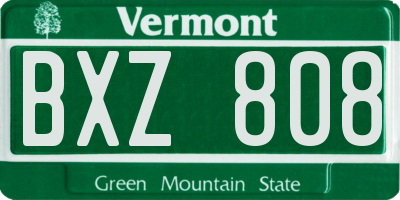 VT license plate BXZ808
