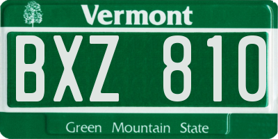 VT license plate BXZ810