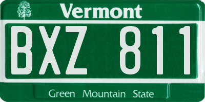 VT license plate BXZ811
