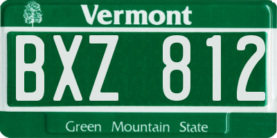 VT license plate BXZ812
