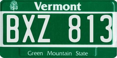 VT license plate BXZ813