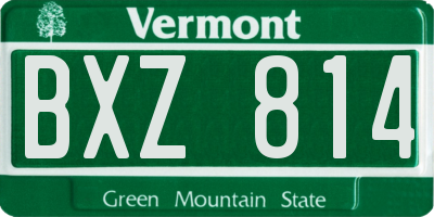 VT license plate BXZ814