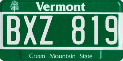 VT license plate BXZ819