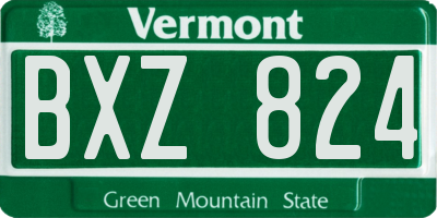 VT license plate BXZ824