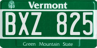 VT license plate BXZ825