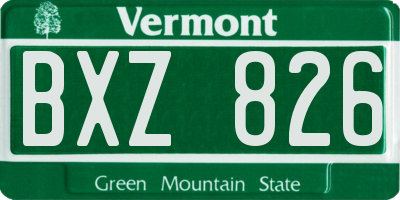 VT license plate BXZ826