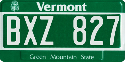 VT license plate BXZ827