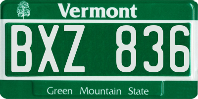 VT license plate BXZ836