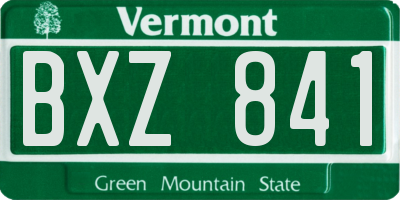 VT license plate BXZ841