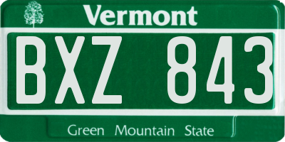 VT license plate BXZ843