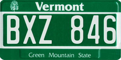 VT license plate BXZ846
