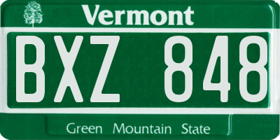 VT license plate BXZ848