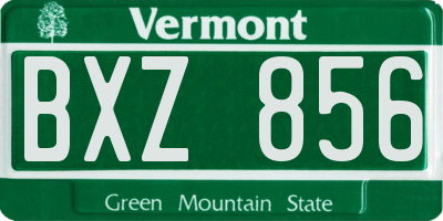 VT license plate BXZ856