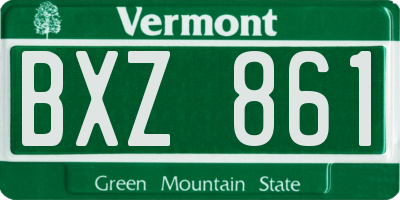 VT license plate BXZ861