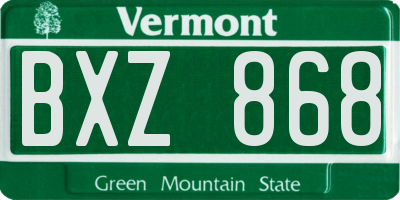 VT license plate BXZ868