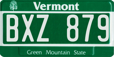 VT license plate BXZ879
