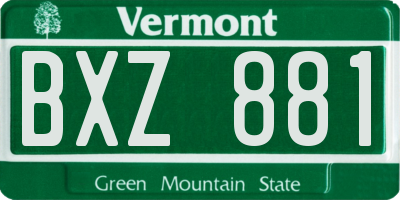 VT license plate BXZ881