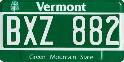 VT license plate BXZ882