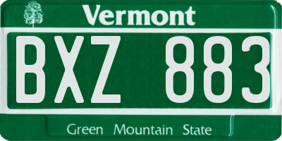 VT license plate BXZ883