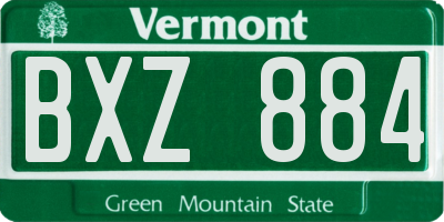 VT license plate BXZ884